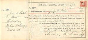 Terminal Railroad of East St. Louis - Stock Certificate